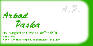 arpad paska business card